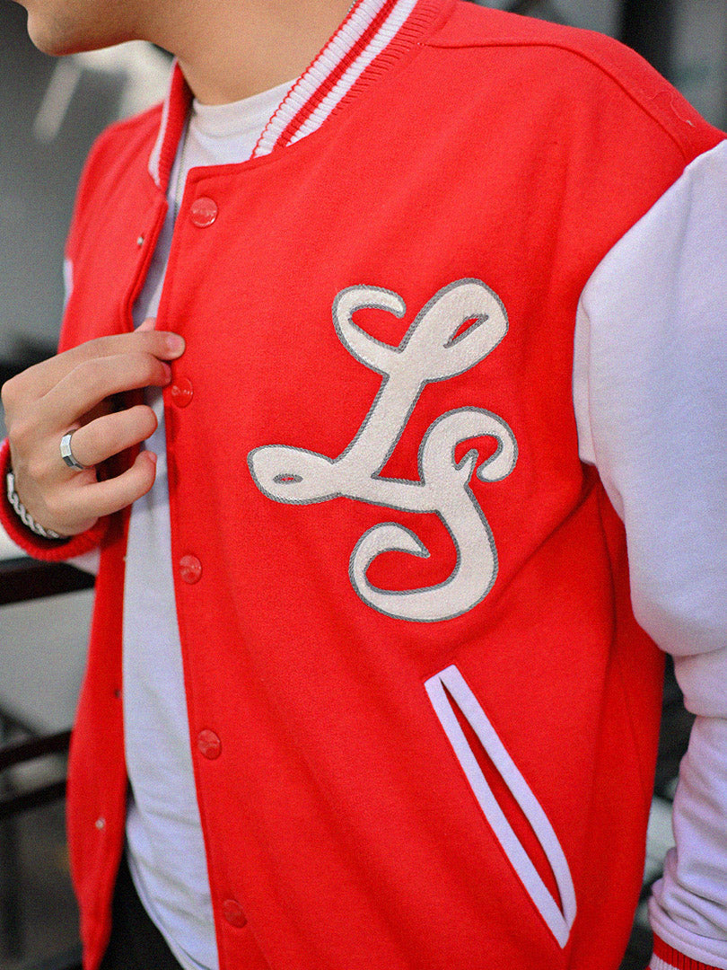 West Coast Classics  Red & White Varsity Men Jacket