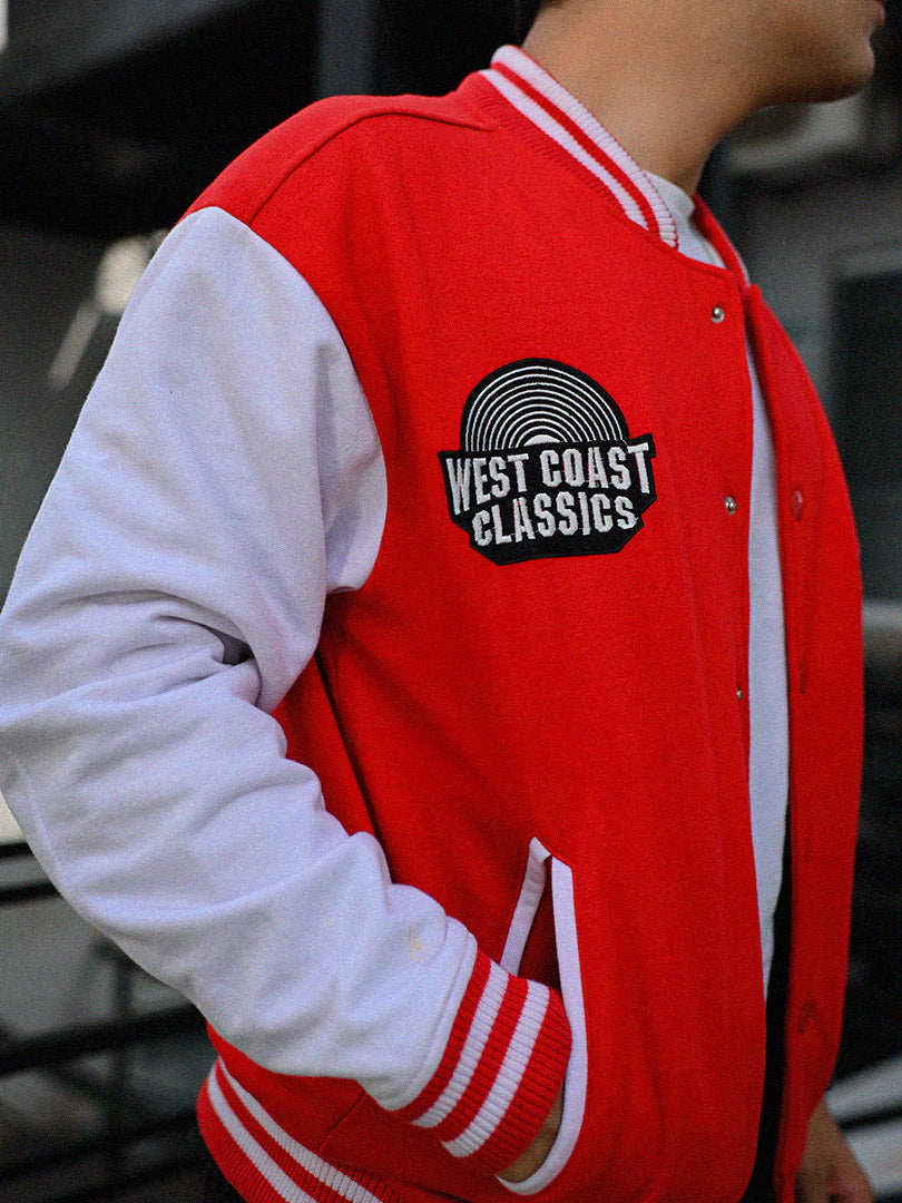 West Coast Classics  Red & White Varsity Men Jacket