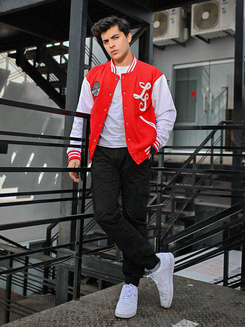 West Coast Classics  Red & White Varsity Men Jacket