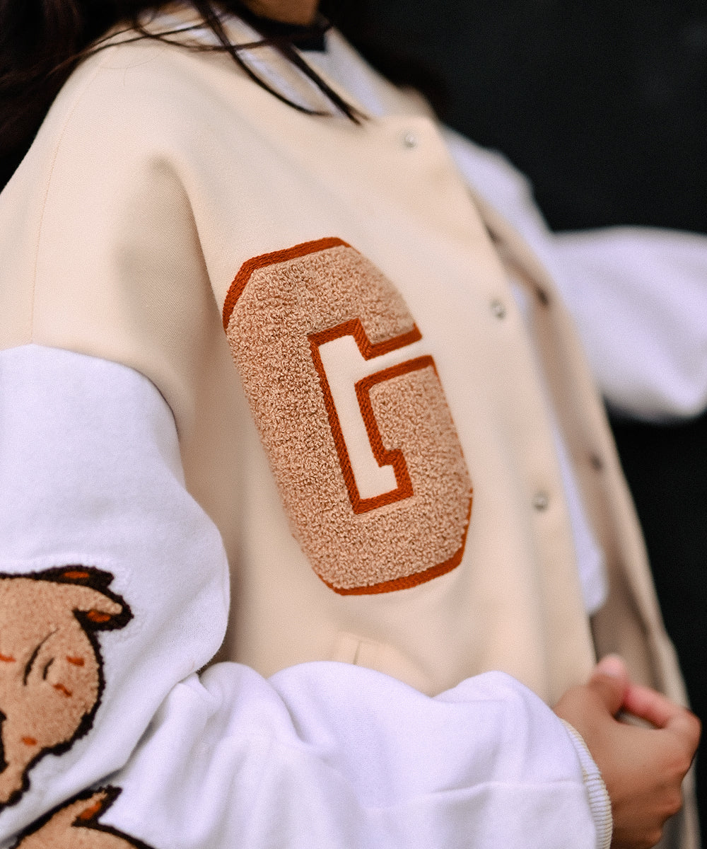 The Wild Beige Zaavs Jacket | Varsity Jacket | Women | Zaavs Wardrobe