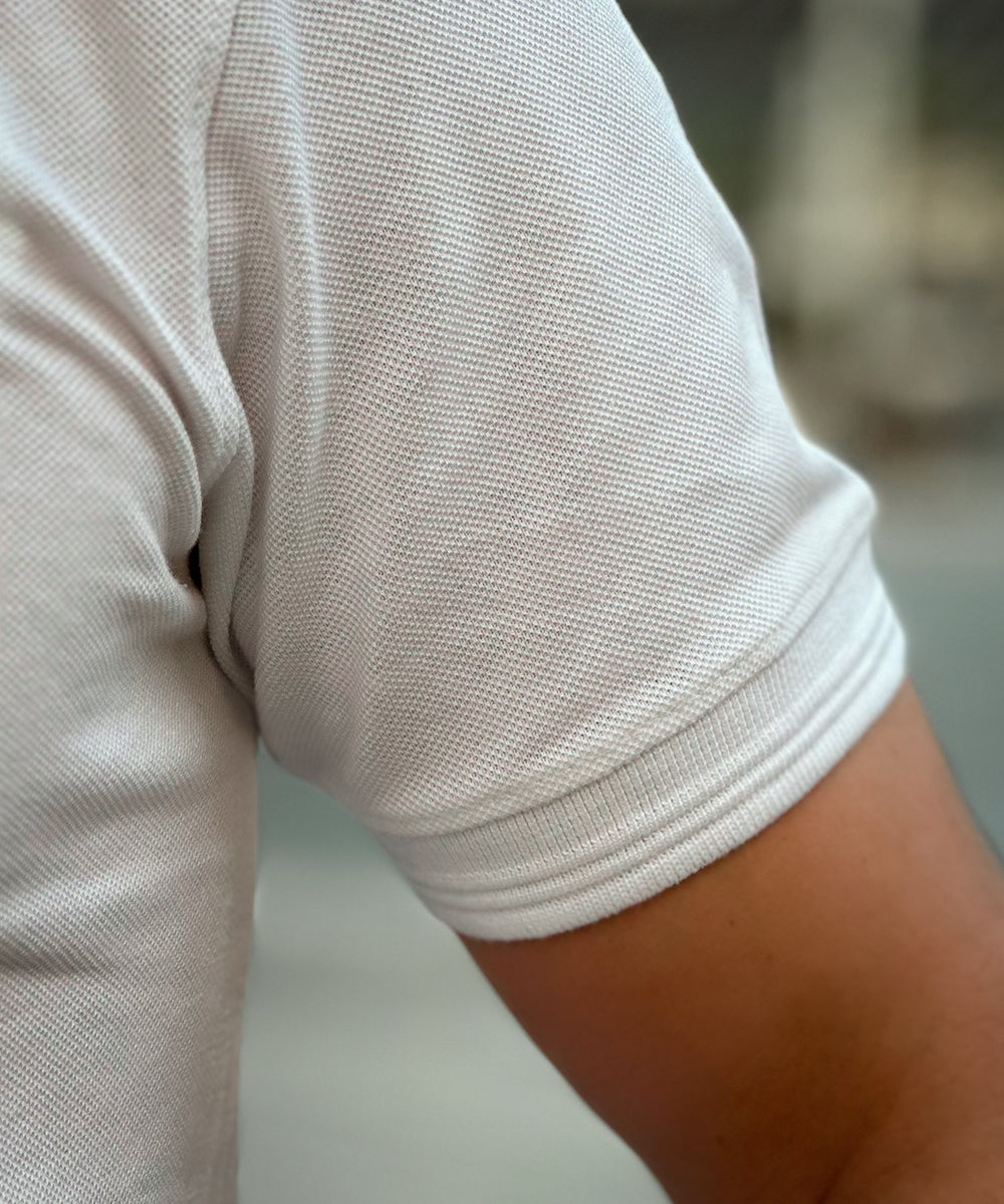 Pure Elegance Men White Polo Elevate Your Style with a Bone Pocket