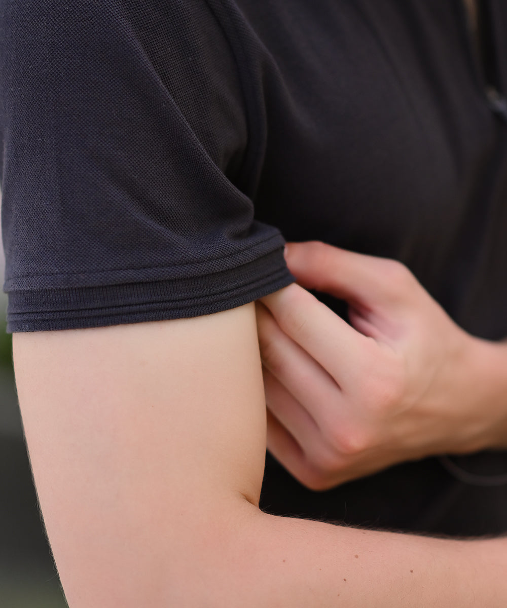 Sleek Silver Zaavs Men Grey Polo Effortless Style with Bone Pocket