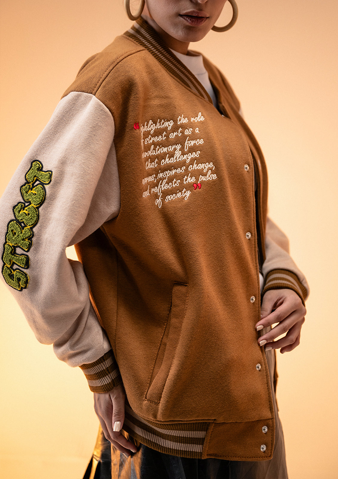 Zaavs Unisex Art Revolt Varsity Jacket