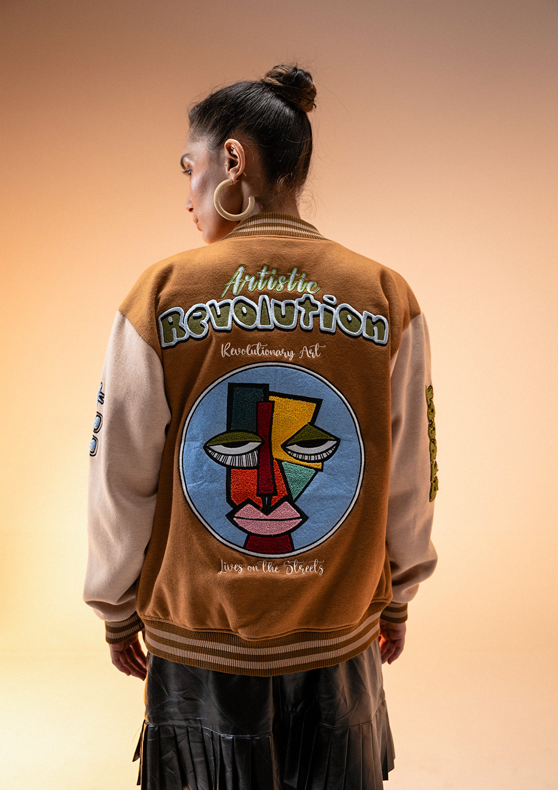 Zaavs Unisex Art Revolt Varsity Jacket