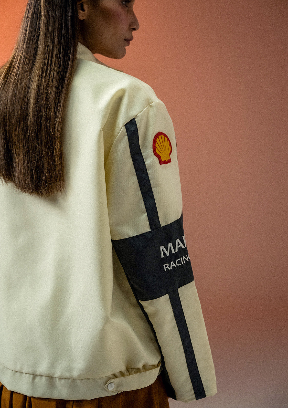 Zaavs Unisex Apex Racer Beige & Grey Racer Jacket