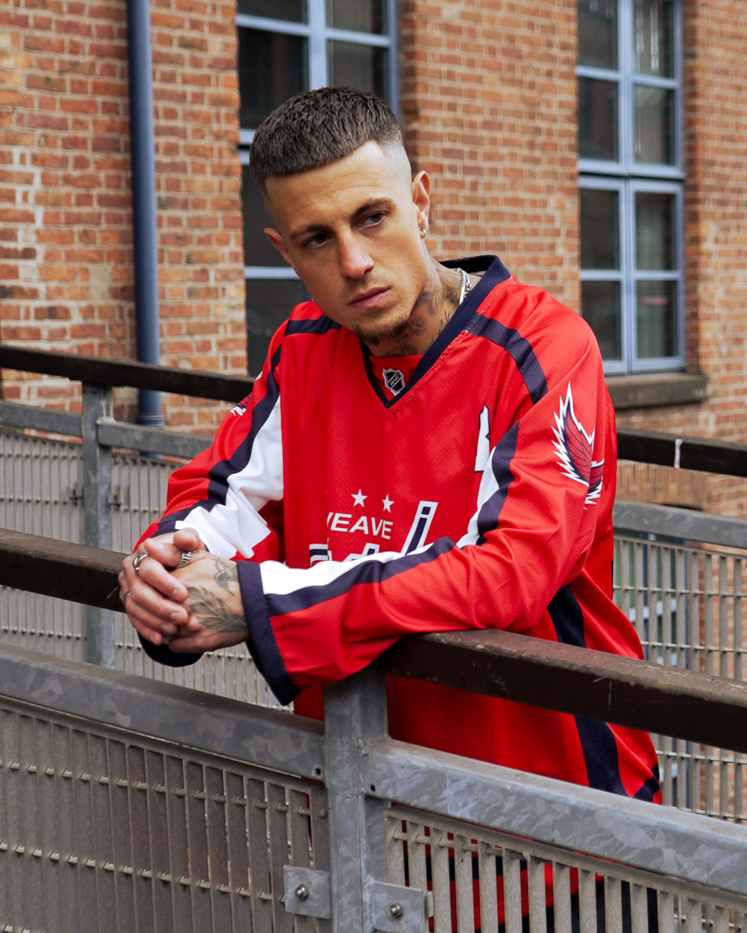 Zaavs- The Division: Oversized Red & Navy Varsity Streetwear Jersey