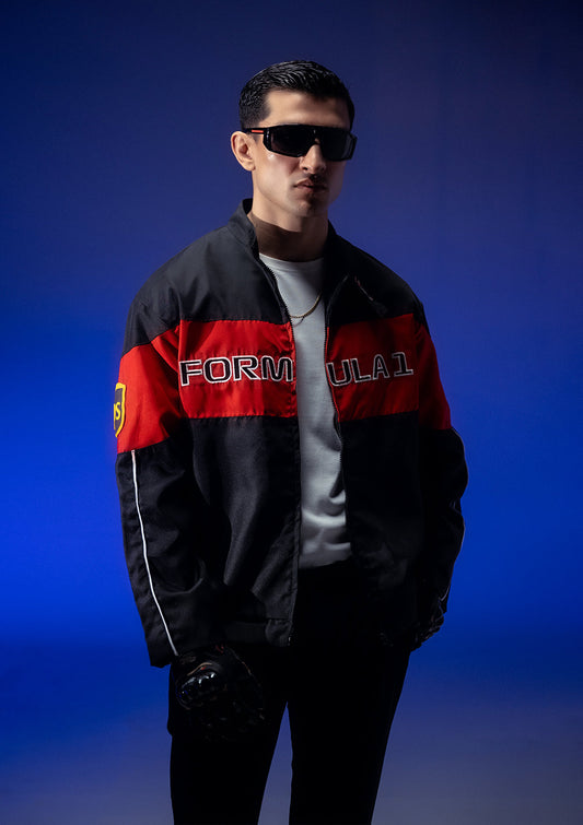 Zaavs Unisex Black & Red Racer Jacket