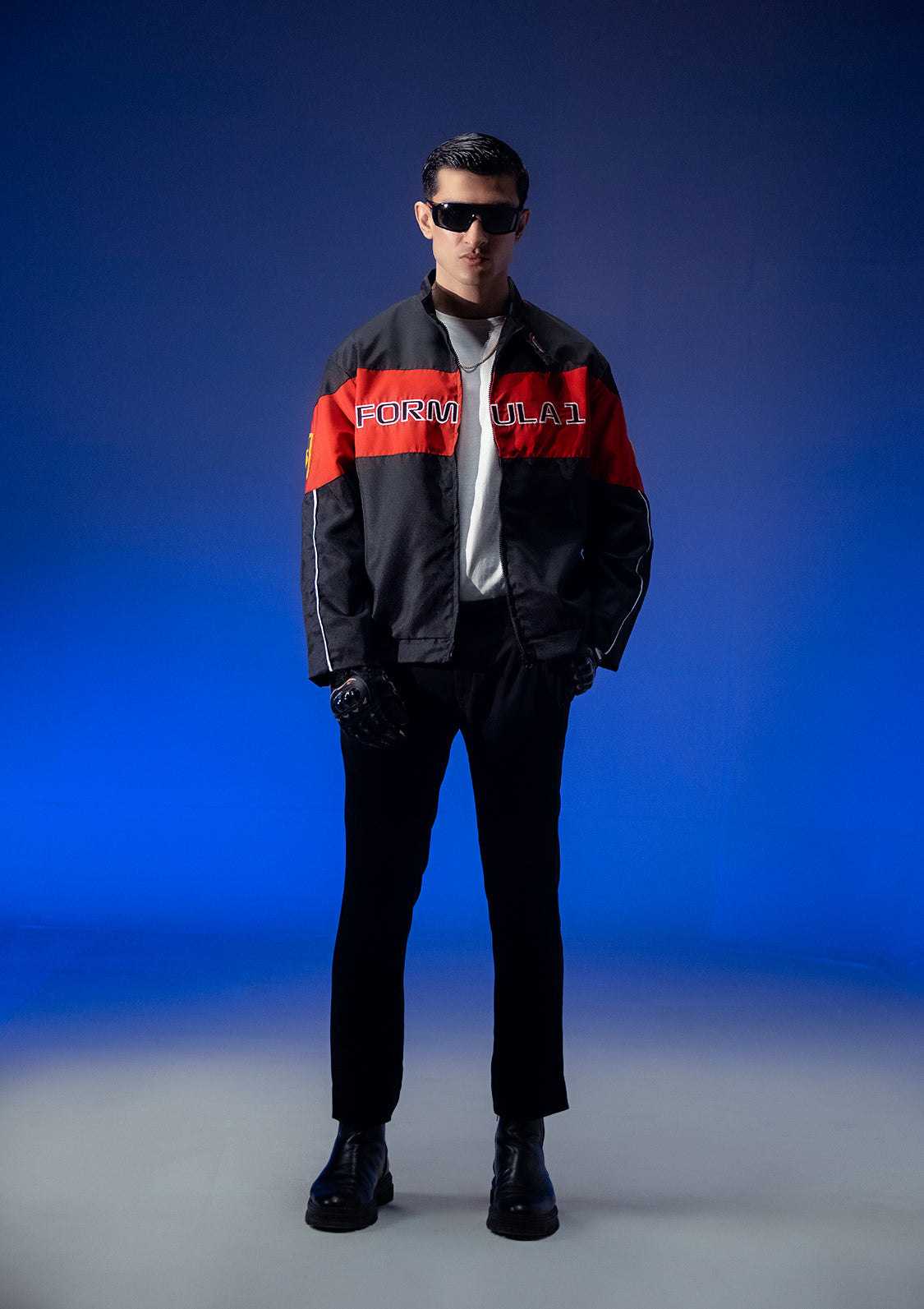 Zaavs Unisex Black & Red Racer Jacket