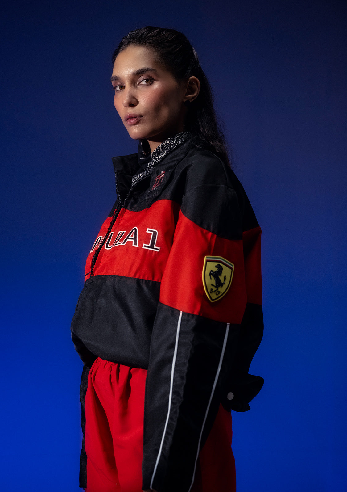 Zaavs Unisex Black & Red Racer Jacket