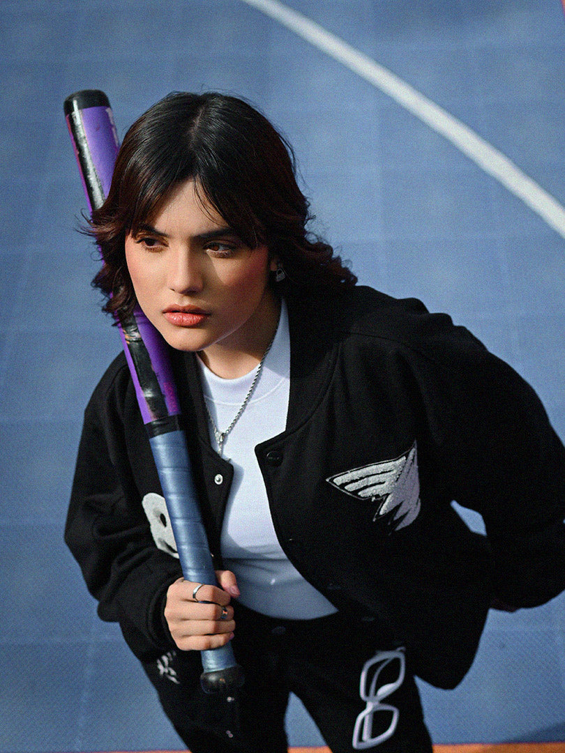 REPRESENT Zaavs Legacy : Unisex Black Varsity Jacket