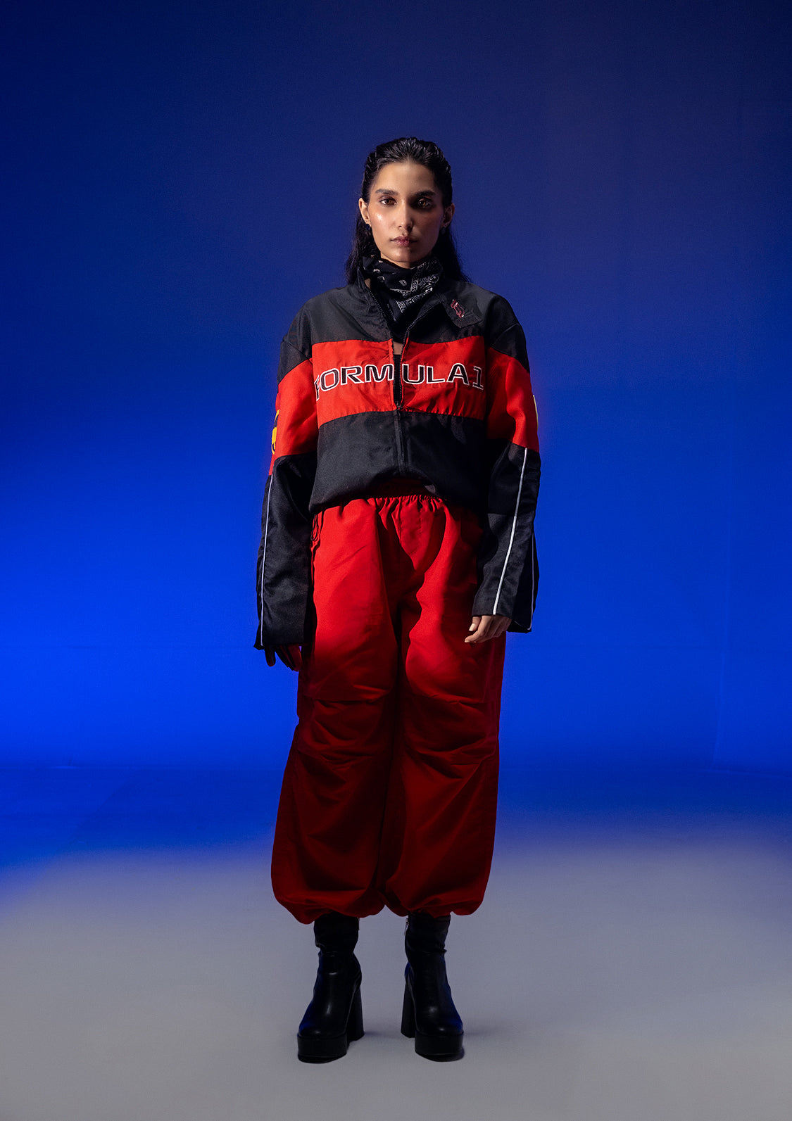 Zaavs Unisex Black & Red Racer Jacket