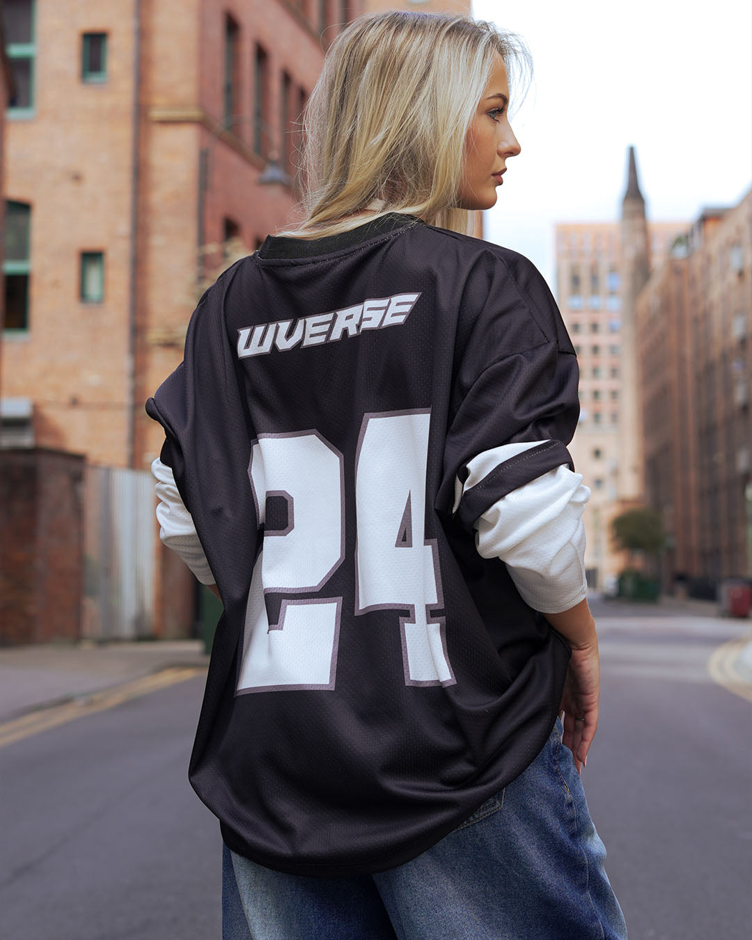 Zaavs NOIR: Black & White Oversized Streetwear Jersey