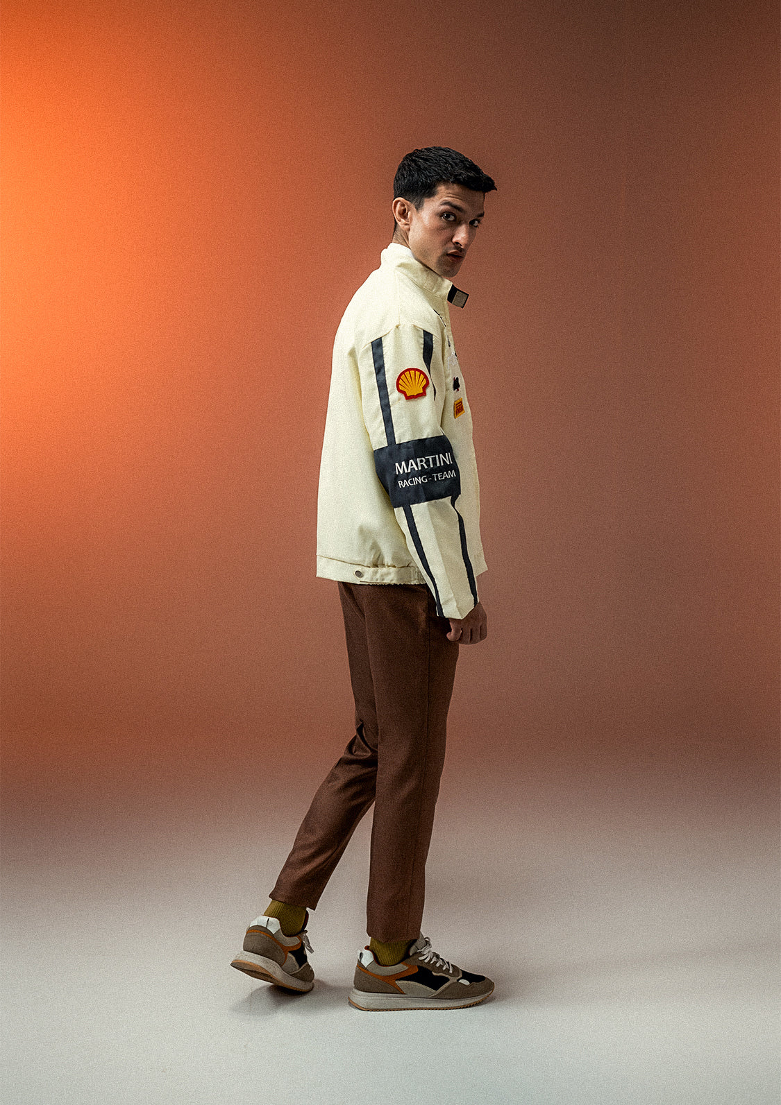 Zaavs Unisex Apex Racer Beige & Grey Racer Jacket