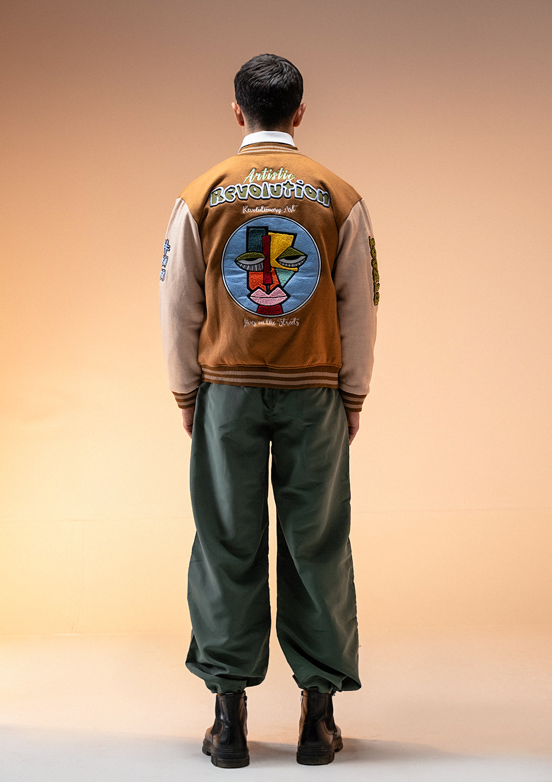 Zaavs Unisex Art Revolt Varsity Jacket