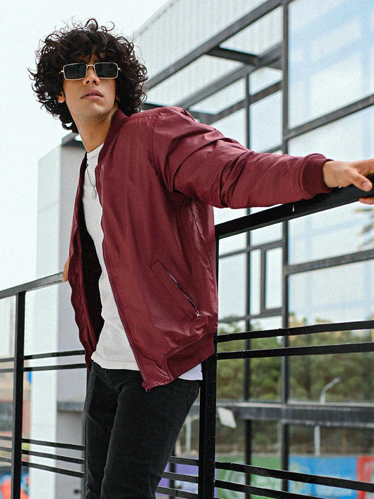 Maroon Skydiver Bomber Jacket