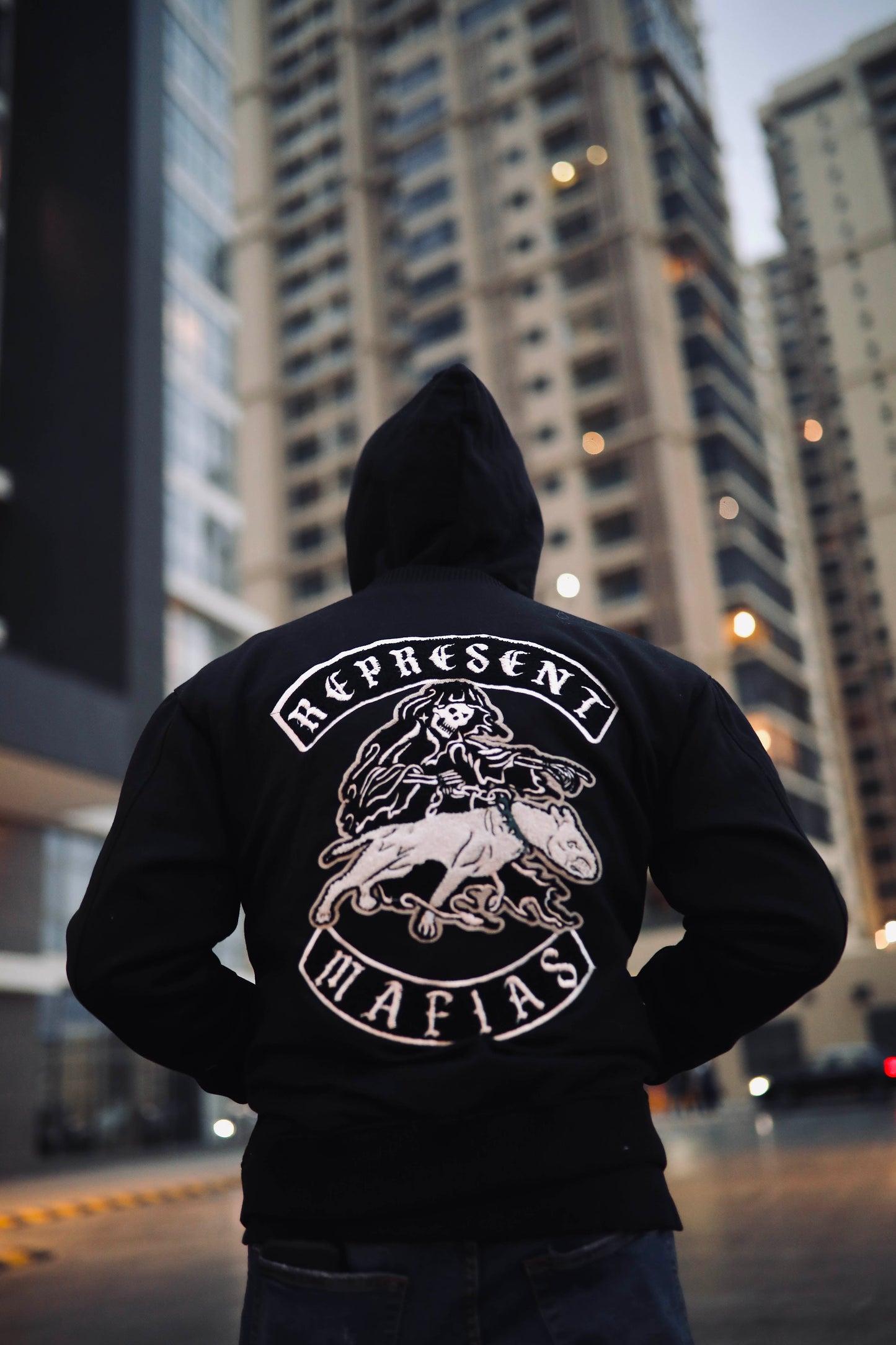 REPRESENT Zaavs Legacy : Unisex Black Varsity Jacket